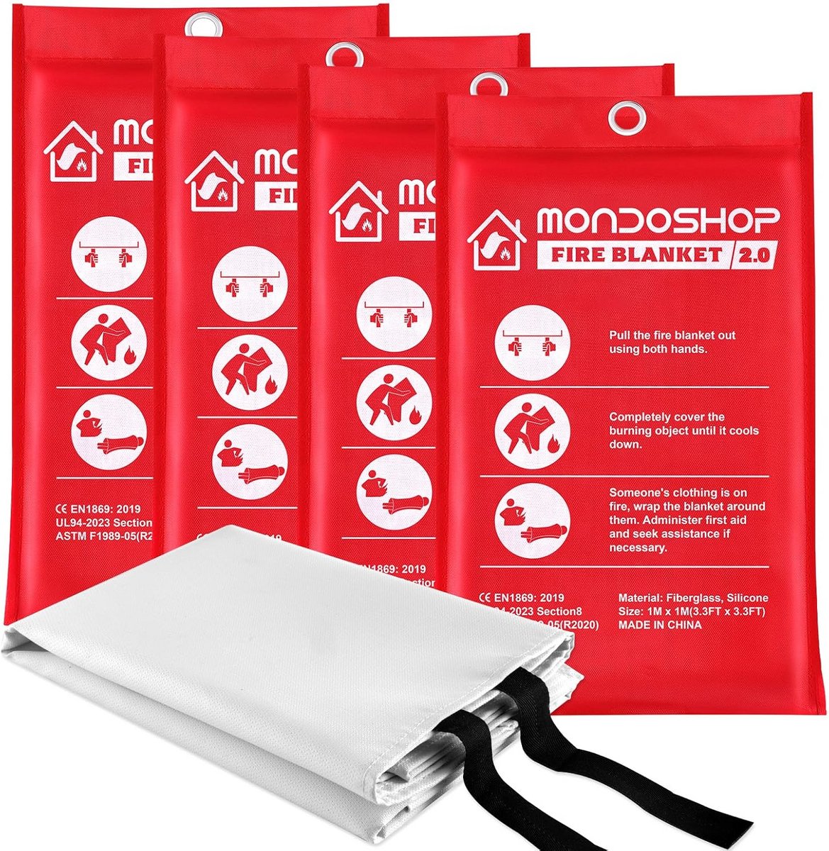 Grote Branddeken 100x100cm - Brandveilige Dekens voor Keuken, Huis en Auto