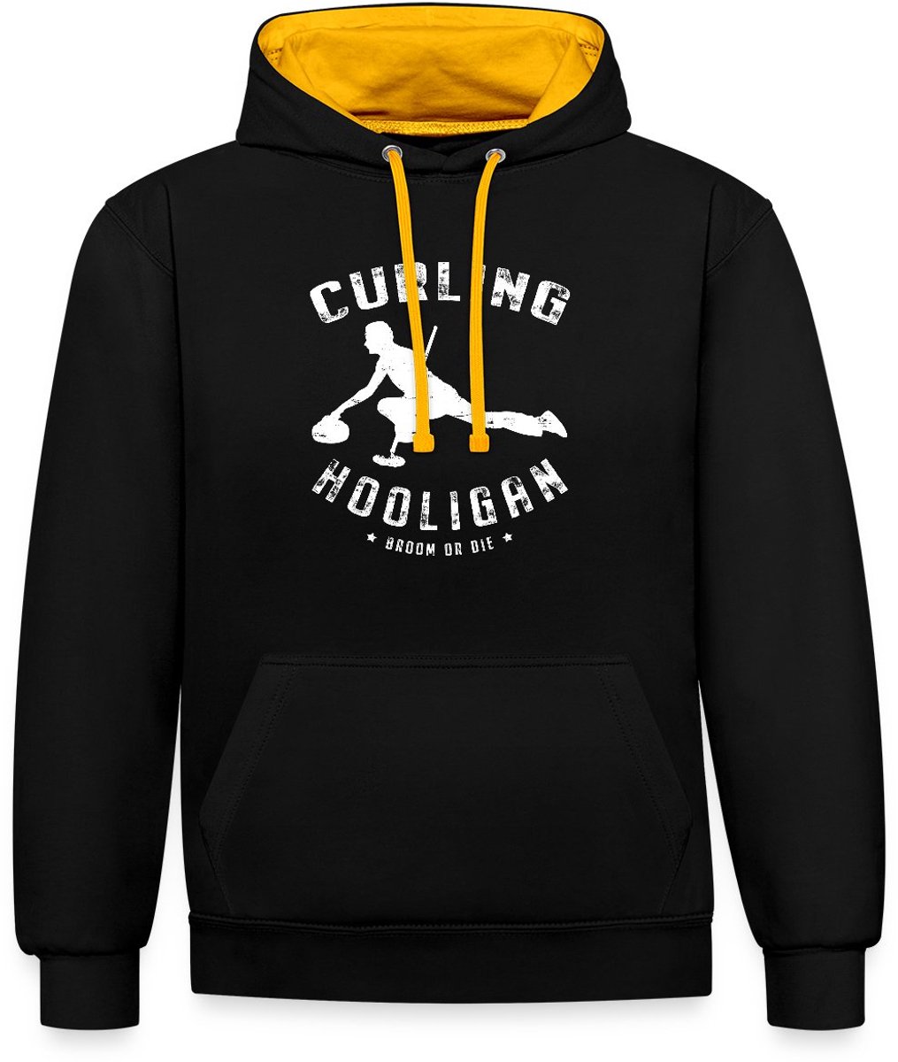 Curling Hooligan Grappig Contrast Hoodie
