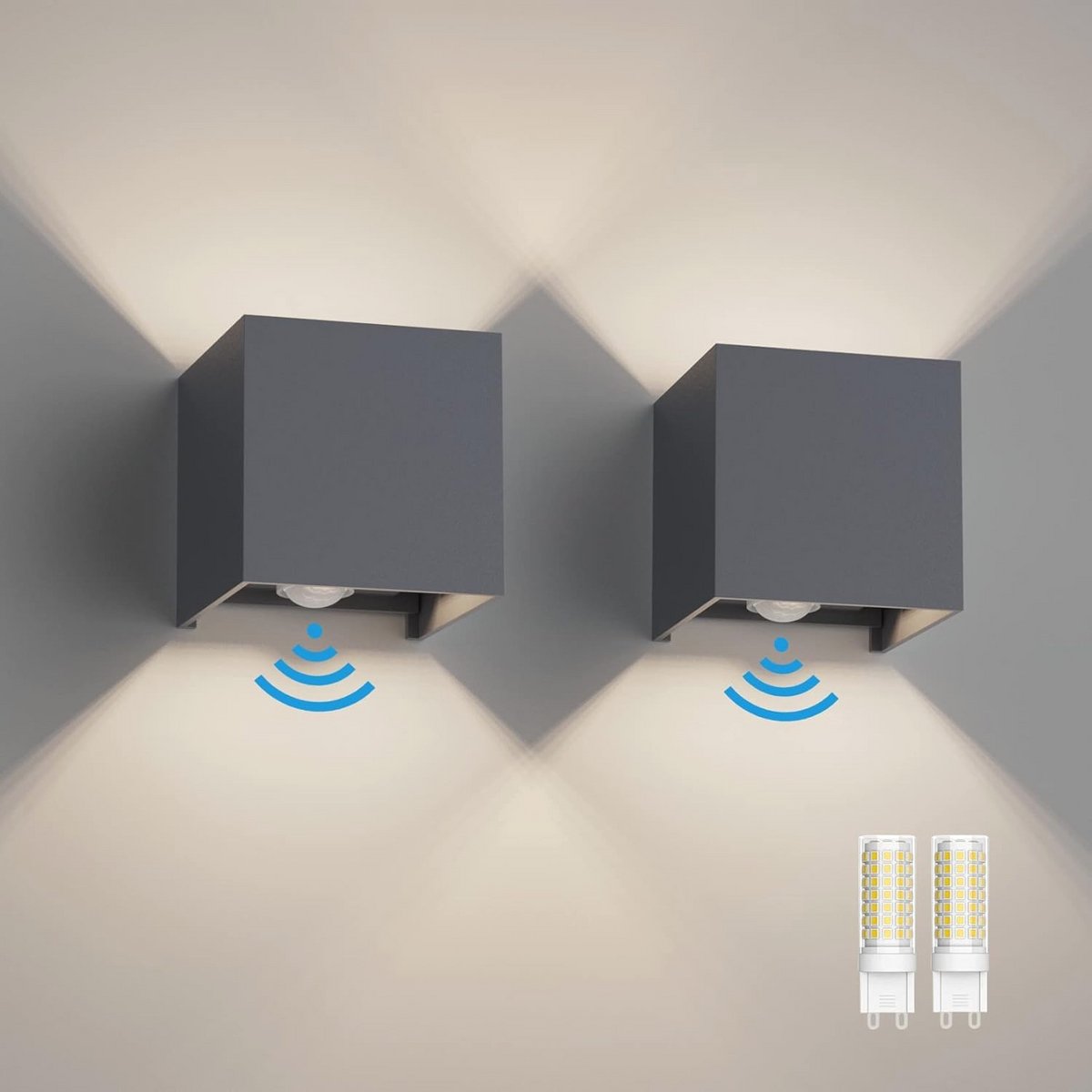 Buitenwandlamp met Bewegingssensor en Verstelbare Stralingshoek