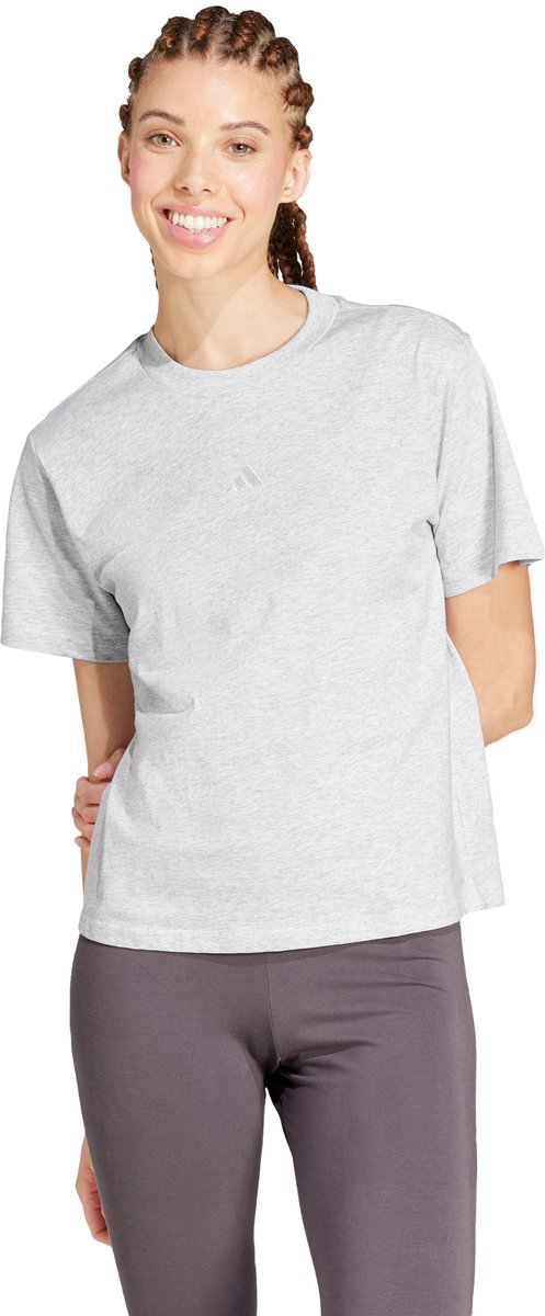 Adidas Sportswear Essentials Small Logo Cotton T-Shirt Dames Grijs