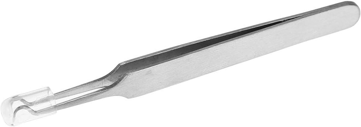 Extractor voor mee-eters - 3.4in RVS Gebogen Haak Oblique Rechte Clip Tweezers voor Comedones en Acne