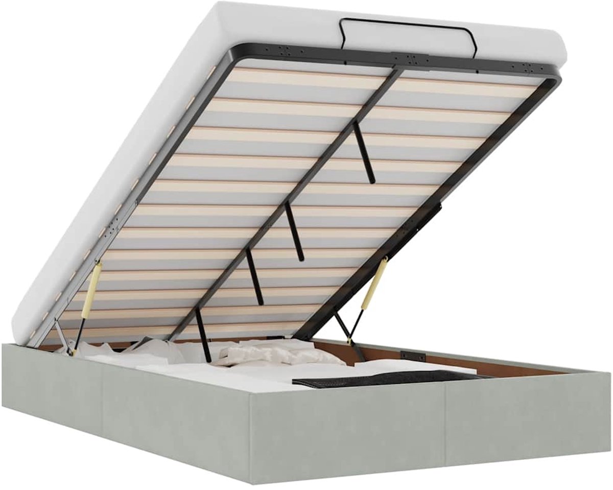 Tweepersoonsbed | Dubbelbed | Volwassenenbed | Bedframe zonder matras 120x200 cm fluweel lichtgrijs