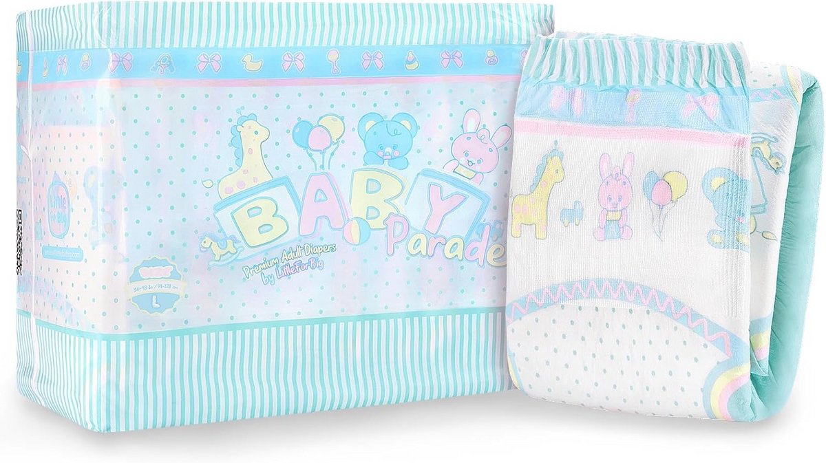 Verstelbare haak en lus sluiting luiers voor volwassenen - 10 stuks - Baby Parade (Large 91-121 cm)
