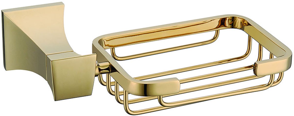 Hudor Zeepbakje Douche Halys Collectie - Verguld Brons Design Zeepdoos - Goudkleurig Messing Zeepbakje met Stijlvolle Afwerking