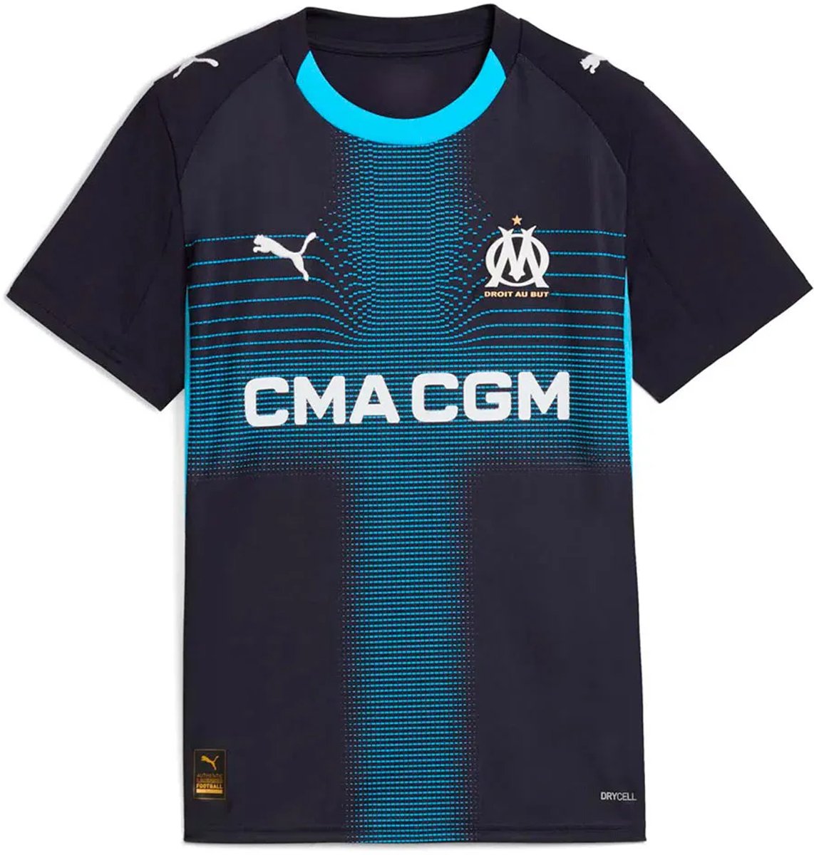Puma Olympique Marseille 25/26 Replica Weg Korte Mouw T-shirt Junior Blauw 11-12 Years Jongens,Meisjes