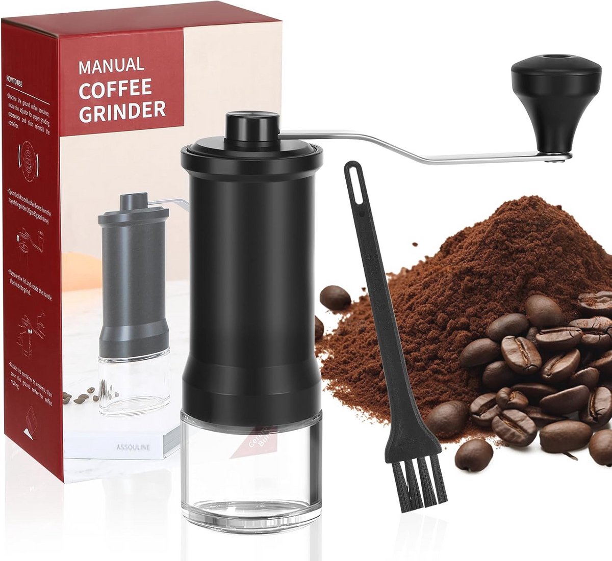 Handmatige Koffiemolen met Nauwkeurig Kegelmechanisme voor Diverse Bereidingsmethoden