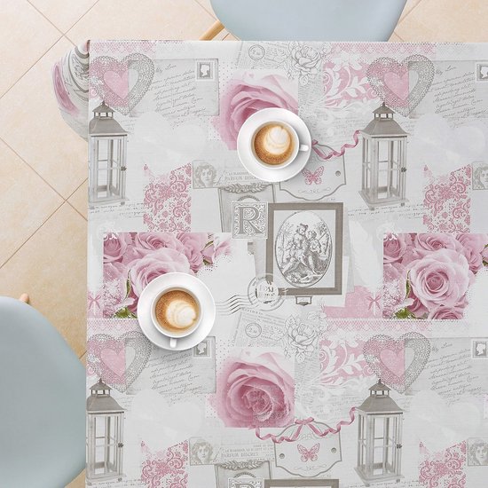 KP HOME Grijs PVC Tafelkleed met Rustiek Abstract Pinselpatroon 200x140 KP HOME Grijs PVC Tafelkleed met Rustiek Abstract Pinselpatroon 200x140