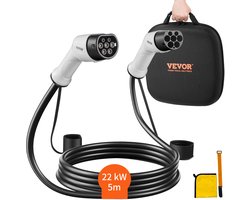 VEVOR Laadkabel Type 2 Laadkabel voor Elektrische Auto's en Hybrides 22kw 5m Kabellengte 3-Fase 380V