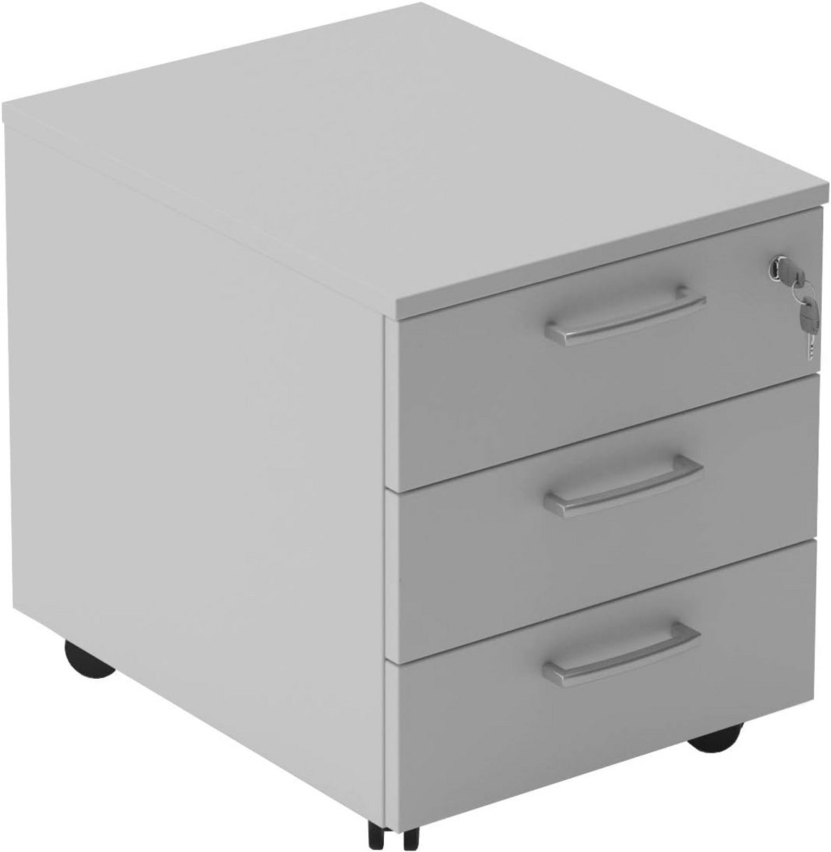 Multifunctionele Kantoor Ladekast met Wielen - Drie Lades, 42 x 56 x 51 cm
