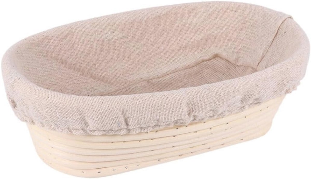 Ovale Gaarmand voor Zuurdeeg - Handgemaakte Deegmand van Rotan 30 x 14 x 7 cm