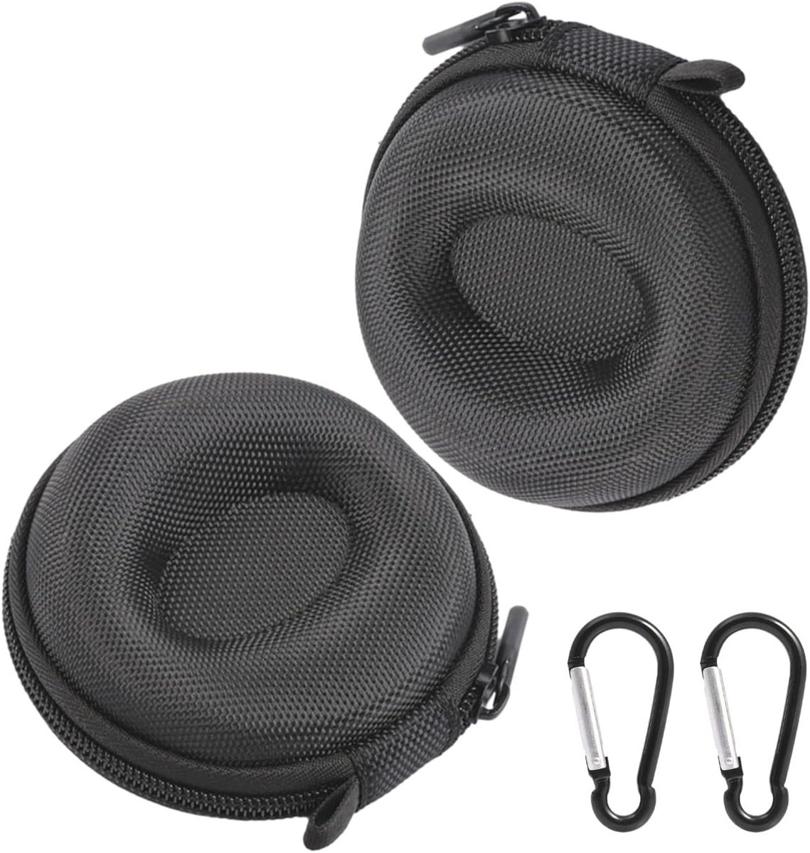 2 stuks horloge-reisdozen met karabijnhaken - zwarte horloge-opbergdoos voor heren