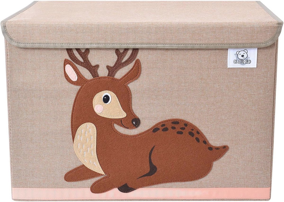 Opvouwbare Grote Speelgoedkist voor Kinderen met Dierenthema - Ruimtebesparende Organizer voor Toys en Boeken
