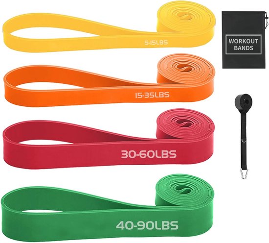 Fit Het Nieuwe Jaar In - Weerstandsbanden Set Fitness Stretch Workout Kit 5 Tubes 2 Foam Handvatten 2 Enkelriemen Deuranker Voor Mannen Vrouwen Home Gym Apparatuur Yoga Pilates Physio