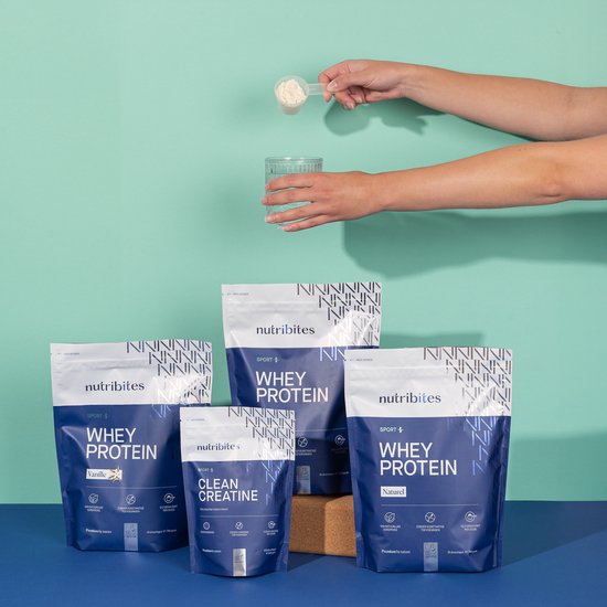 Nutribites Whey Protein Naturel - 22,3g eiwit per scoop - Compleet aminozuurprofiel - Zuiver en goed opneembaar - 780g van Merkloos — afbeelding 5