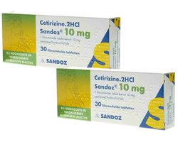 Sandoz Allergietabletten Cetirizine 1HCI 10 mg - 2 x 30 tabletten