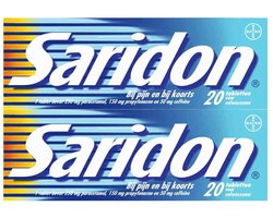 Saridon Tabletten - 2 x 20 tabletten - Voordeelverpakking