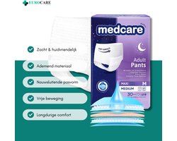 30 Stuks – Medcare Incontinentiebroekjes Maxi+ – Maat M – 1850+ ml absorptie – Wegwerppants voor matige tot zware incontinentie – Comfortabel & huidvriendelijk – Dag & nacht bescherming