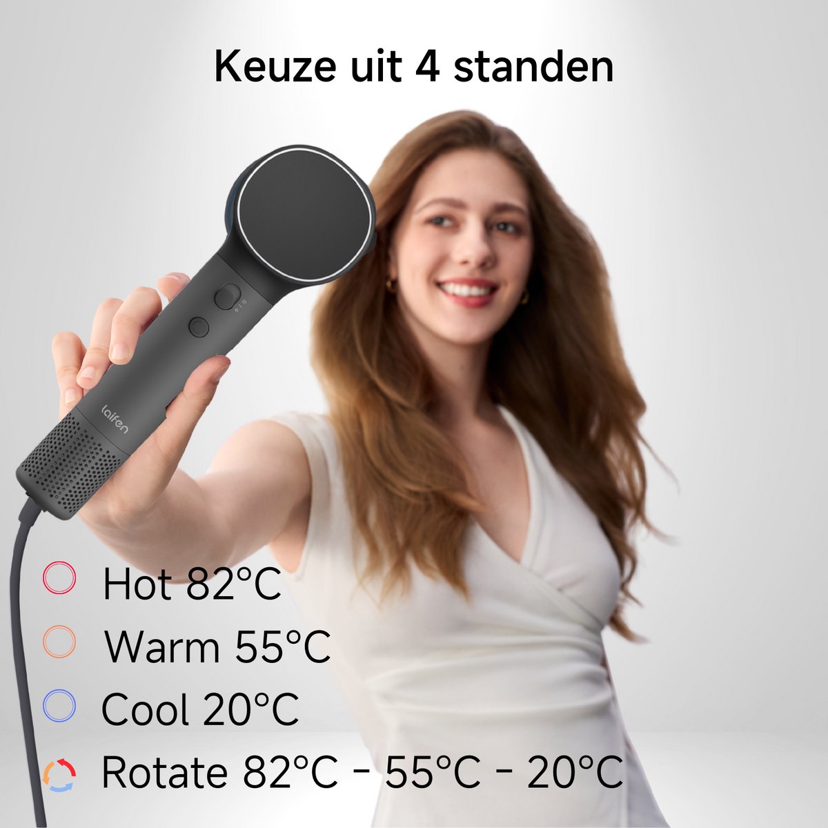 Laifen NEO High Speed Fohn met diffuser - Zwart - Haardroger - afbeelding 2