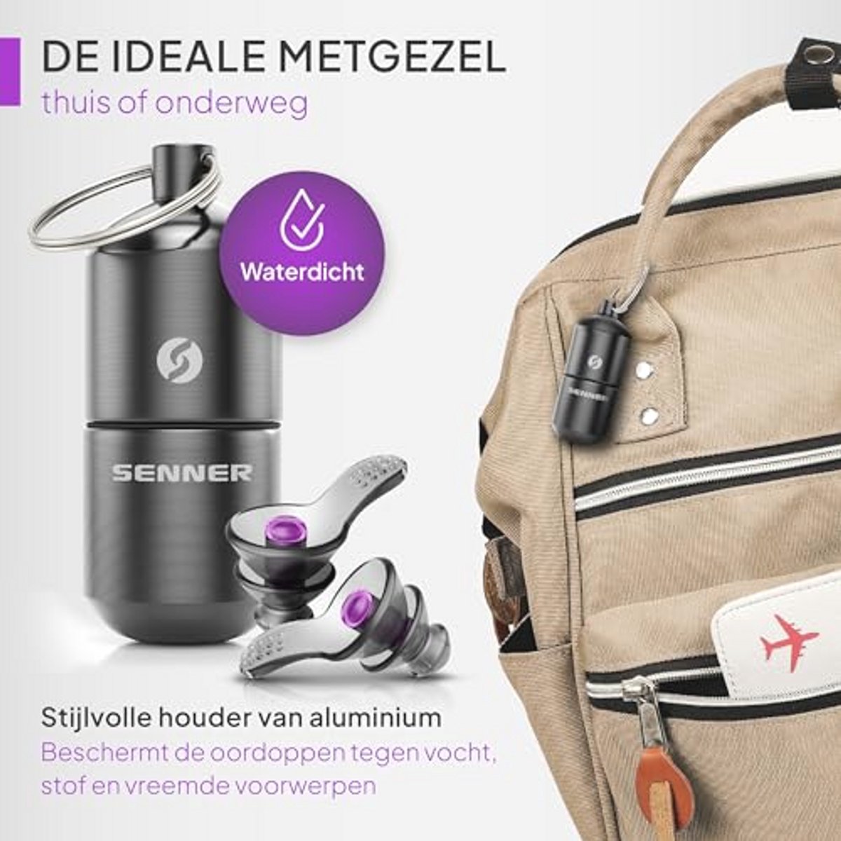 Oordopjes voor een rustige slaap - gehoorbescherming voor lawaaierige omgevingen en zijliggers - anti-snurk oordopjes - hypoallergeen - verkrijgbaar in 2 maten met aluminium behuizing