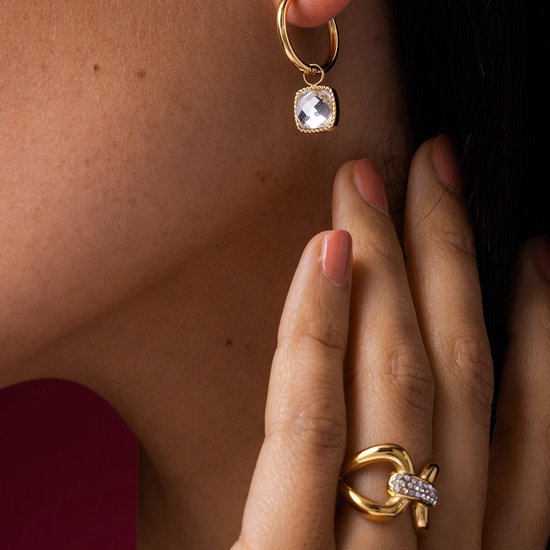 My Bendel - MB3716 - Bague My Bendel couleur or en acier inoxydable - Bague élégante avec zircone - Avec emballage cadeau de luxe