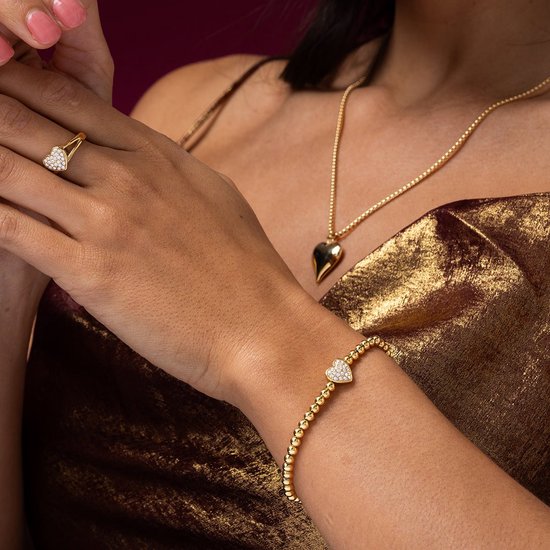 My Bendel - MB3706 - Bague dorée avec cœur en zircone - My Bendel - Avec emballage cadeau de luxe