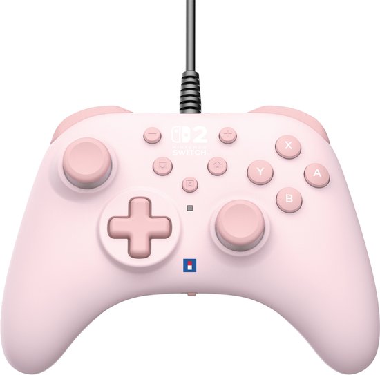 HORI - HORIPAD Turbo Wired Controller voor Nintendo Switch 2 - Roze - Officieel gelicentieerd door Nintendo