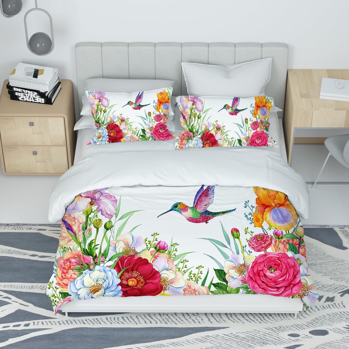 Unyqoos Comfortabel en ademend beddengoed met bloemen en vogelpatroon 135 x 200 cm Bloemen-4