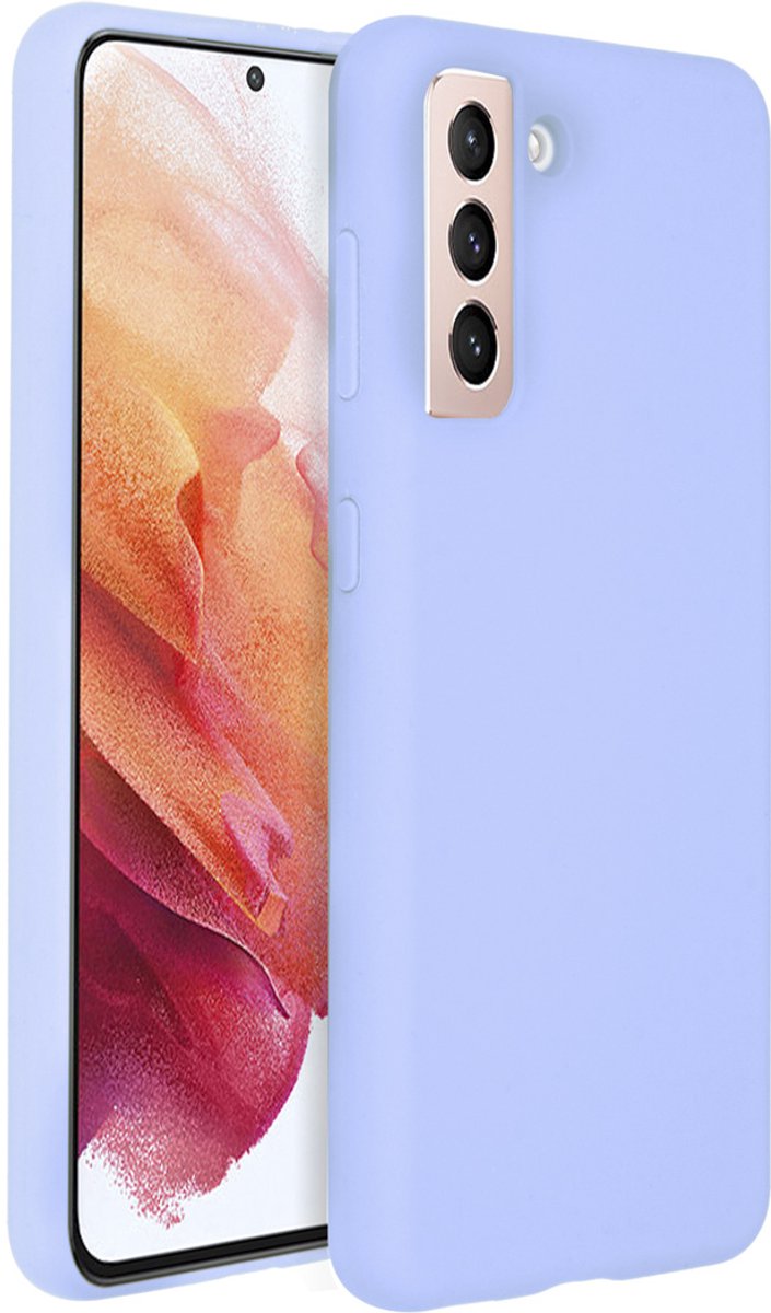 Accezz Hoesje Geschikt voor Samsung Galaxy S21 Hoesje Siliconen - Accezz Liquid Silicone Backcover - Paars