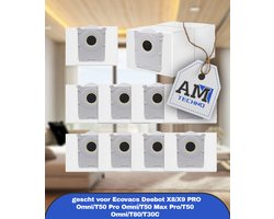 Stofzuigerzak gescht voor Ecovacs Deebot X8/X9 PRO Omni/T50 Pro Omni/T50 Max Pro/T50 Omni/T80/T30C robotstofzuiger,actieve koolstofzak accessoires,10 stuks 3L capaciteit stofzuigerzakken,reserveonderdelen