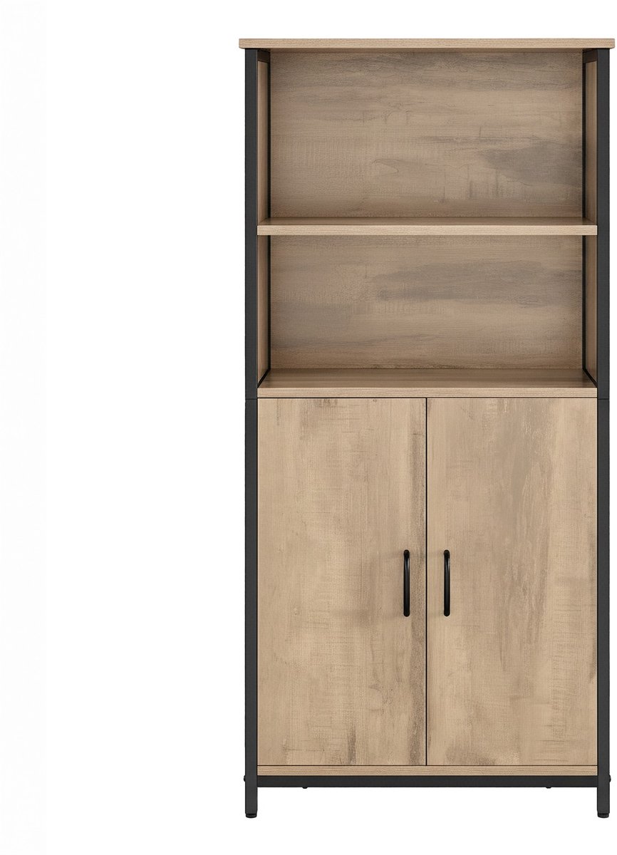 Boekenkast met 2 vakken – Verstelbare planken – 60 x 35 x 124,5 cm – Bruin