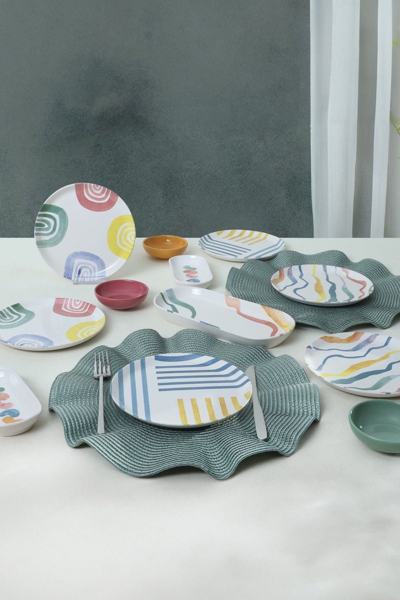 Keramika Serviesset - Ethnic - 13 delig - 6 persoons - Stoneware