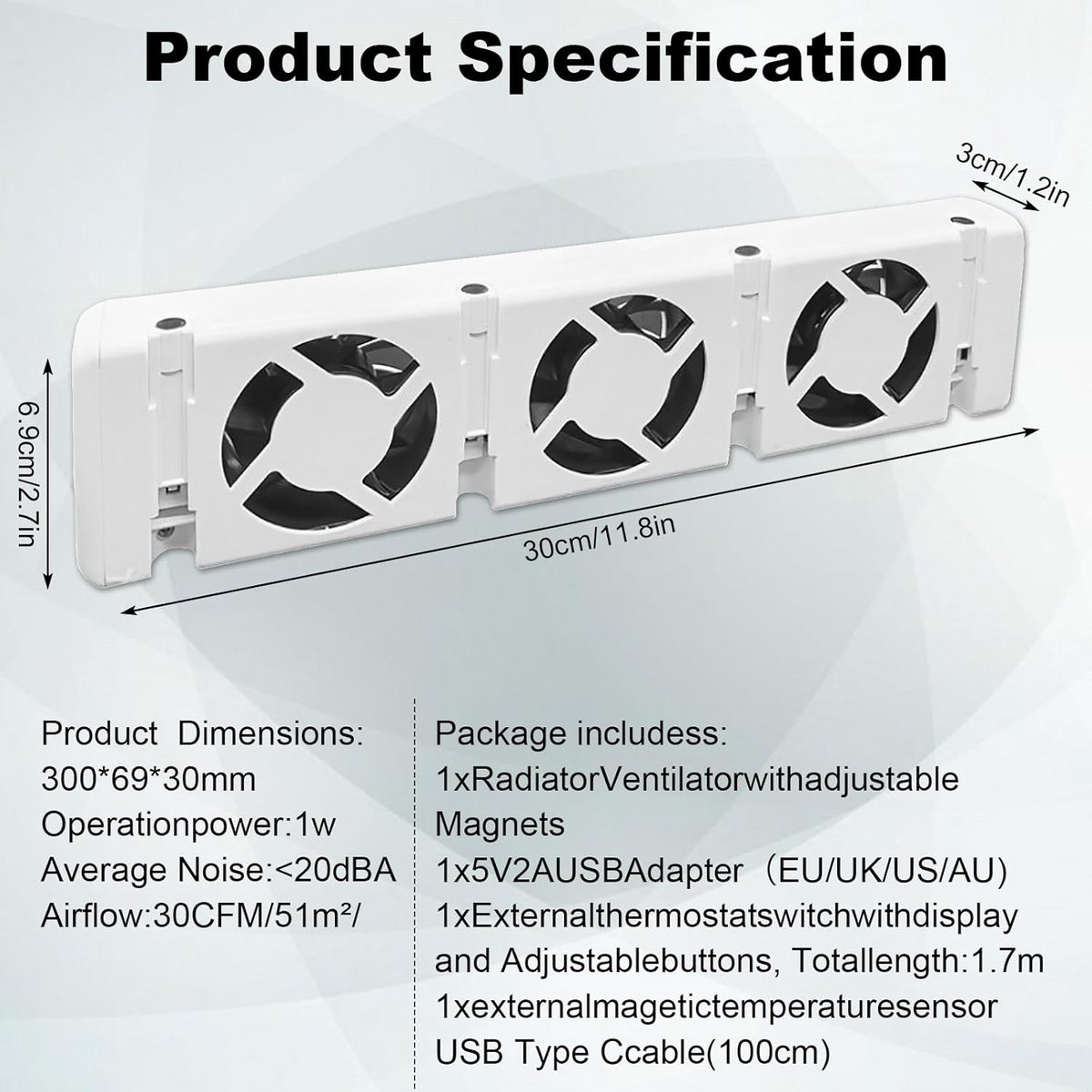Stille Moniset Radiator Ventilator voor Energiebesparing en Lagere Stookkosten – Universele Bevestiging