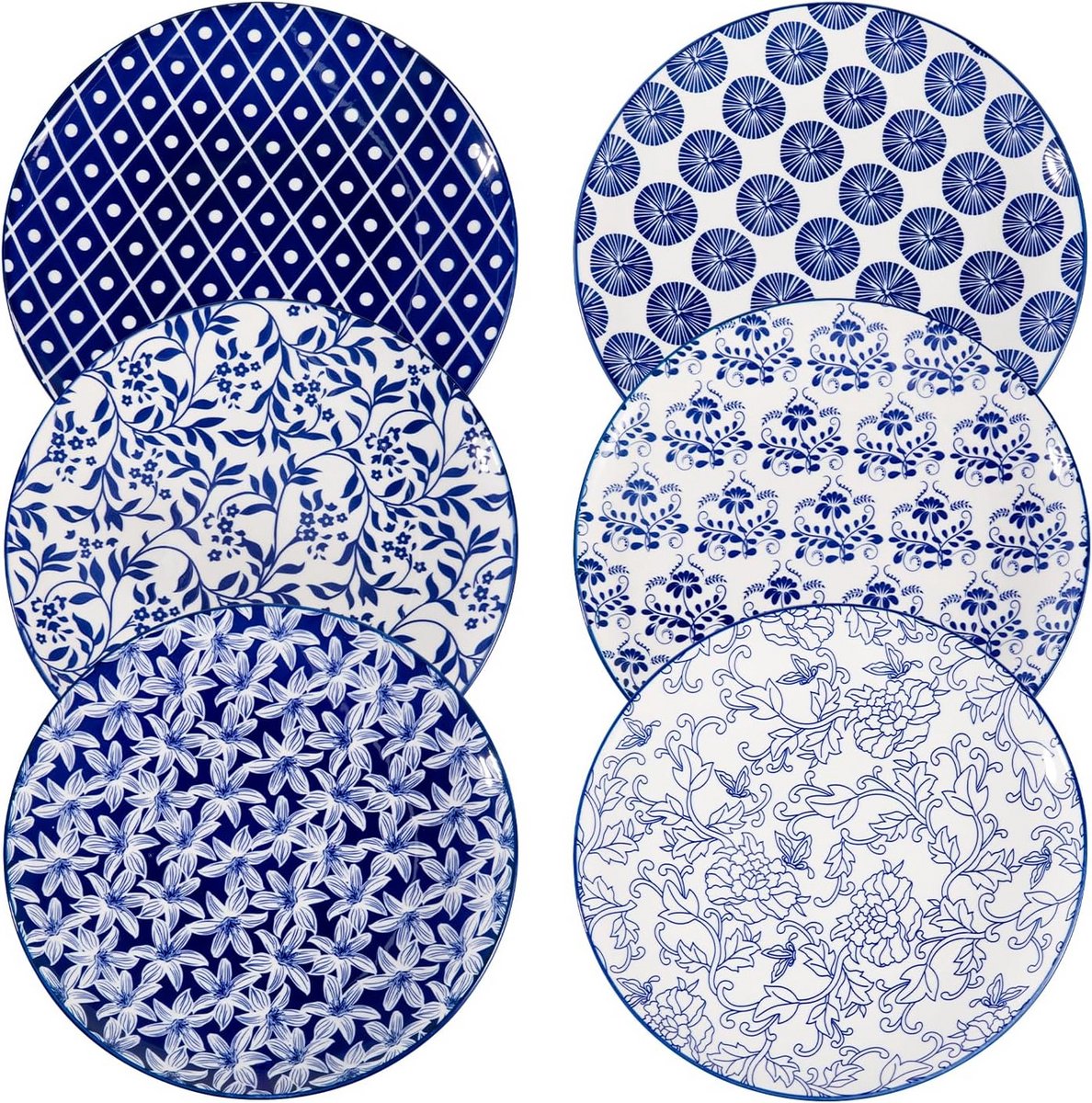 Keramische 10 inch bord set van 6, glanzend en duurzaam