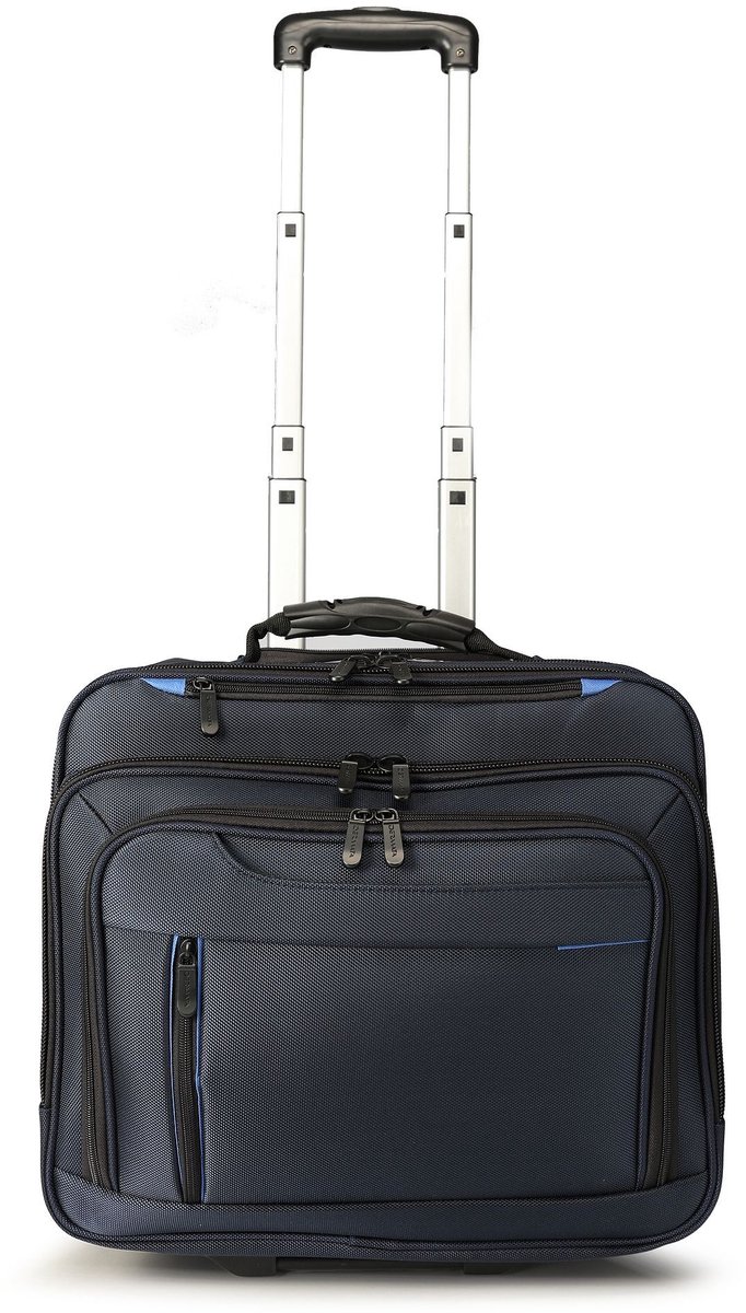 Dermata 2 wielen Zakelijke trolley 38 cm Laptopvak - Zachte bagage - - blau
