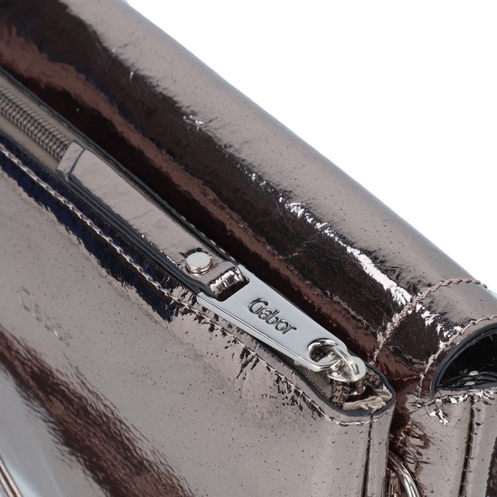 Gabor Sac à épaule bandoulière Sac de soirée Elissa Metallic Flap Bag Top Zip Metallic Grey Bronze