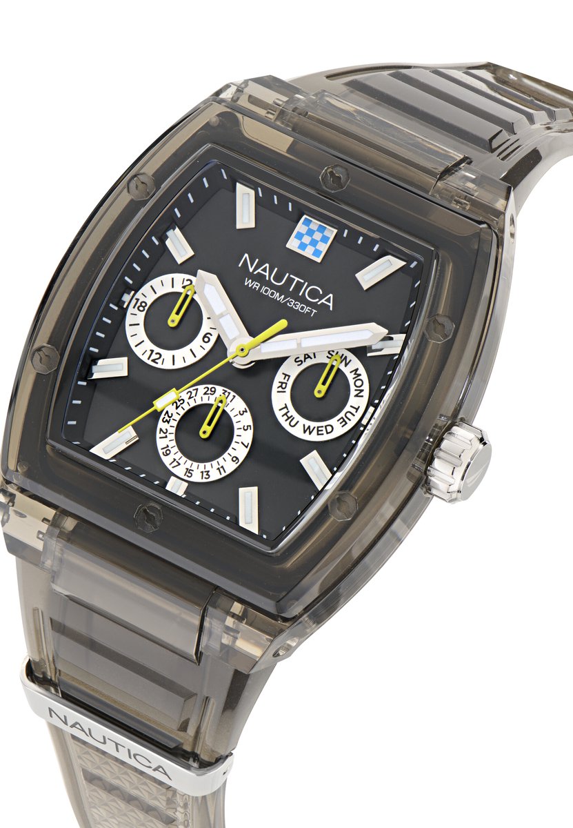 Nautica Nct Starboard Quartz Analoog Horloge Zwart Material 100% Abs 100% Puarmband 42 mm NAPSBF501, NAPSBF502