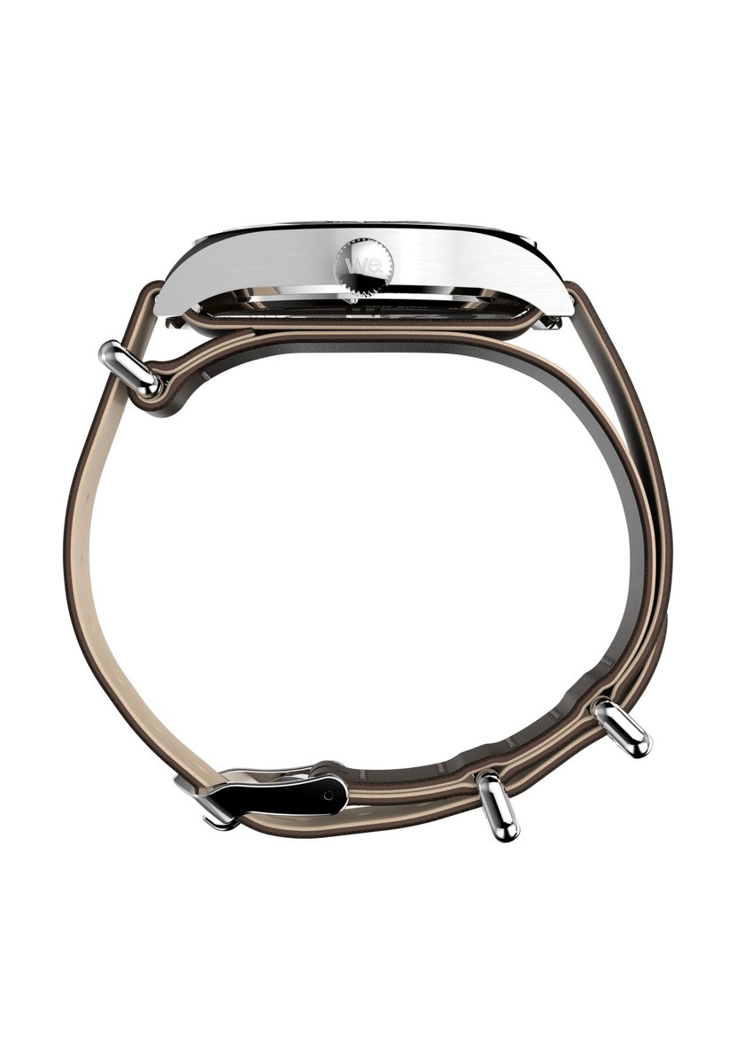 Timex Weekender New England 3-Hand Quartz Analoog Horloge Bruin En Zilverkleurig Kast Gemaakt Van 100% Roestvrij Staal En Een Armband Van 100% Leer 39 TW2Y35800AJ, TW2Y35900AJ