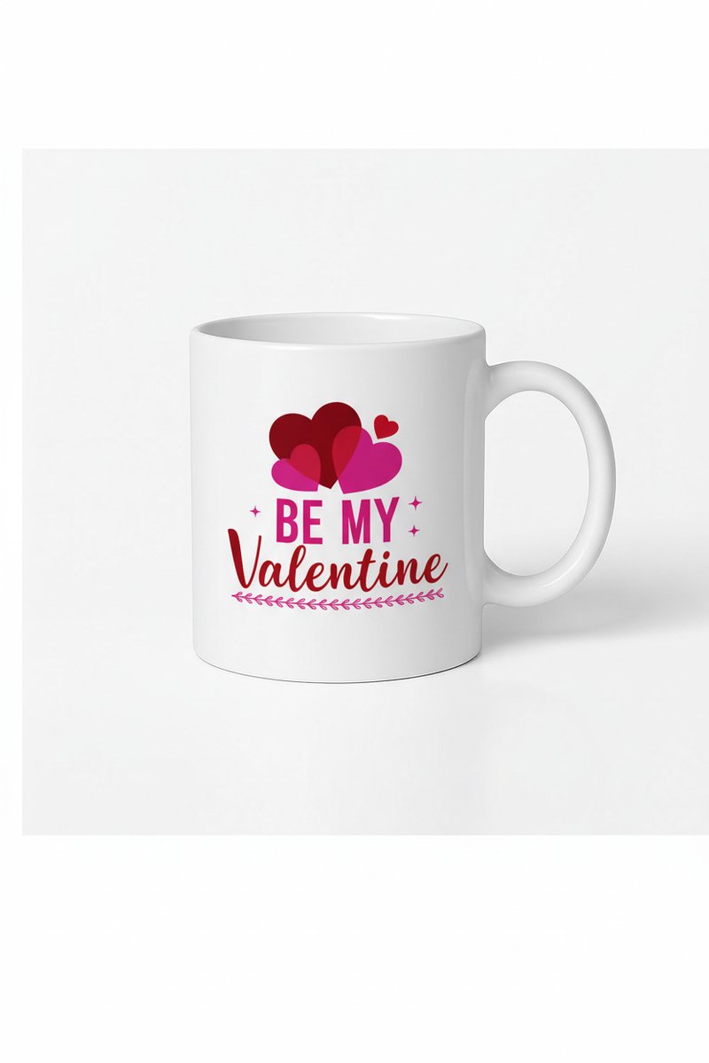 Romantische 'Be My Valentine' Mok met Harten Design - Perfect Valentijnsdag Cadeau