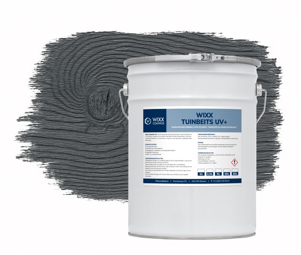 Wixx Tuinbeits UV+ - 1L - Antraciet