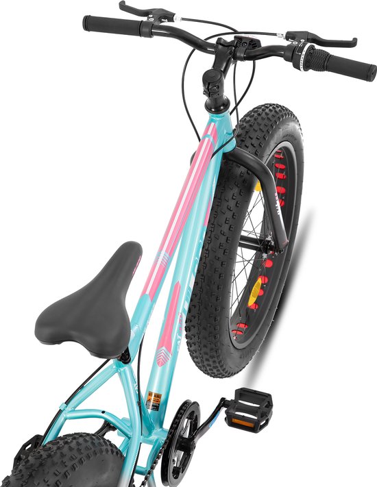 Hiland 24 Inch Kids Fatbike Mountainbike - Voor Jongens & Meisjes - Shimano 7 Versnellingen - Dubbele Schijfremmen - Vanaf 5 Jaar - Geschikt voor buitenactiviteiten in de lente van Hiland — afbeelding 3