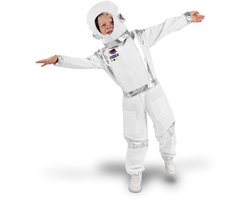 Partydeco verkleedkleding astronaut - 5-8 jaar