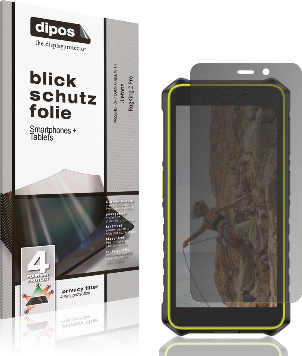 dipos – Matte Privacy Screenprotector geschikt voor Ulefone RugKing 2 Pro | Anti-Spy Beschermfolie