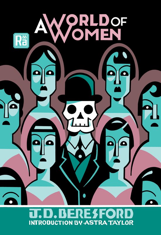 Couverture du livre 'A World of Women' avec des femmes stylisées et un crâne portant un chapeau.