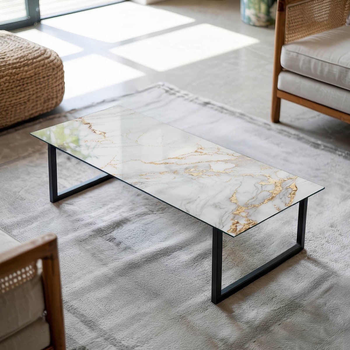 Coloray Tafelblad - Glazen Blad - 125x50 cm - Wit - Rechthoek Glazen Tafelblad - Tuintafel