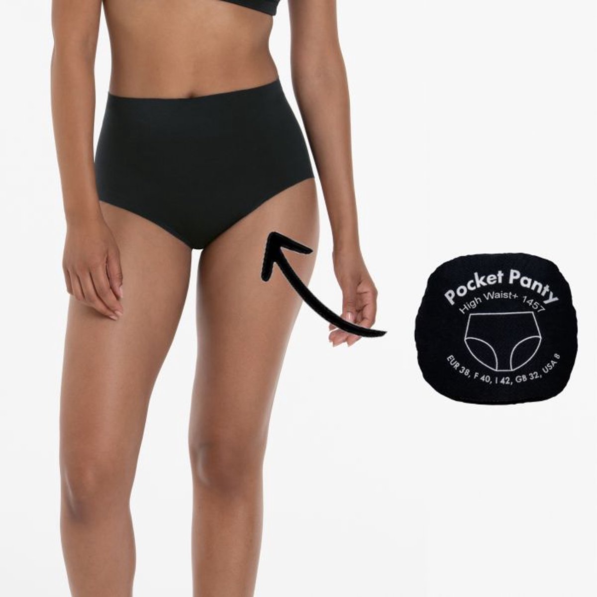 Anita Comfort Pocket Panty High Waist+ 1457 Zwart - maat 36
