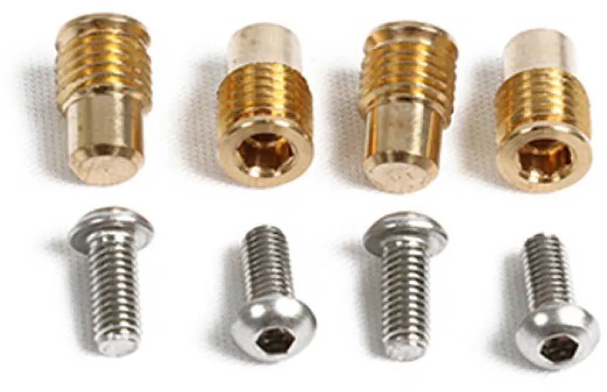 Pike N Bass Messing 4 Waterdichte Inzetstukken M6 + Schroef Rugleuning Oranje,Zilver M6
