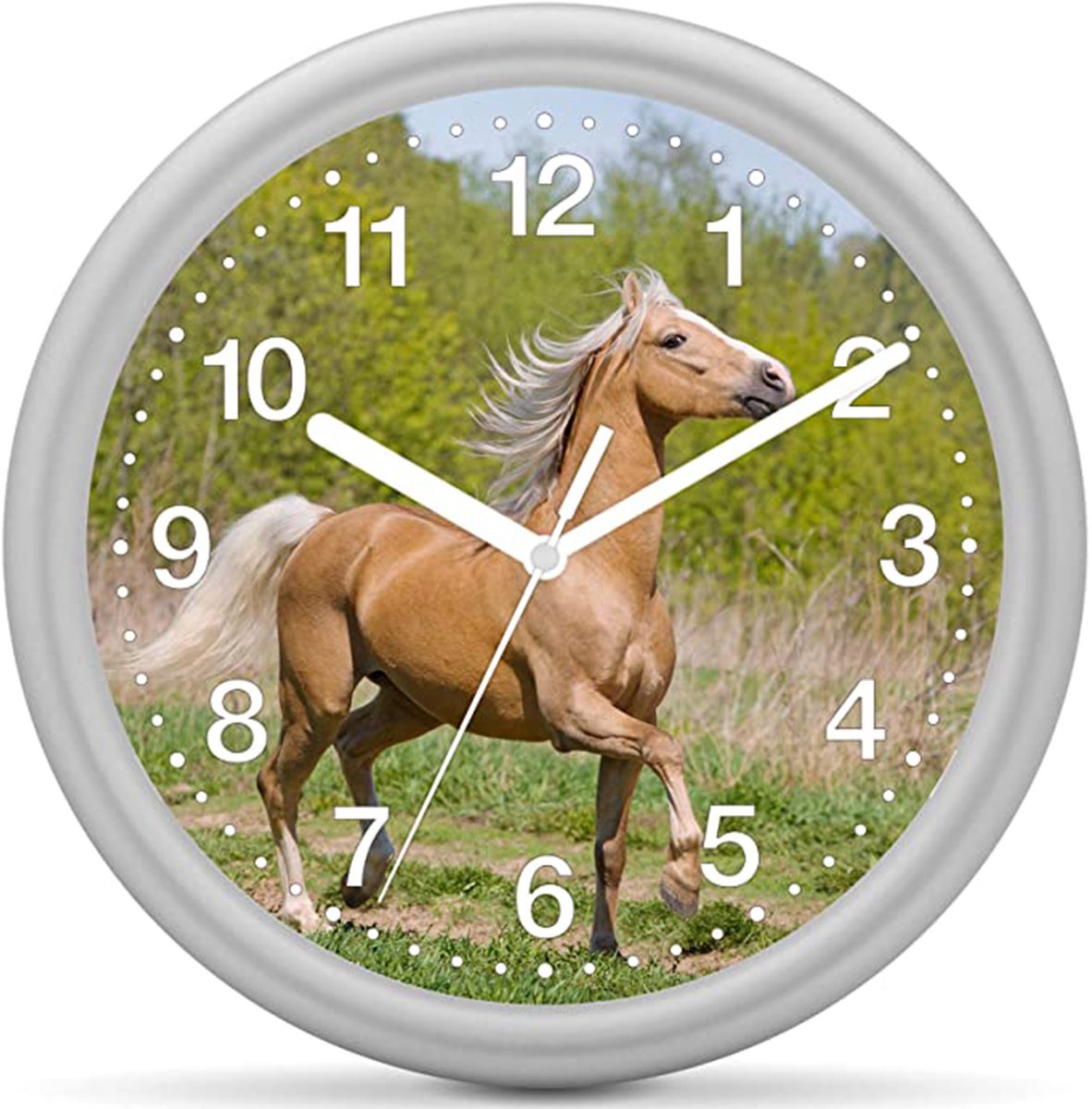 Kinderklok paard - Paard beige in het groen