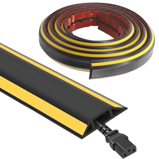 Vloerkabelhoes Vloerkabelbeschermer 3 Kabelbrug Vloerkabelafdekking Bescherm Kabels en Voorkom Struikelgevaar Voor Thuis, Magazijn, Buiten, Kantoor, Werkplaats, Garage