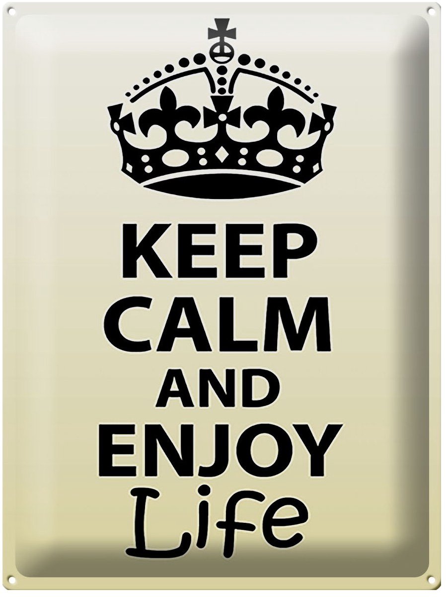 Blechschild Spruch 30x40cm Keep Calm and enjoy life