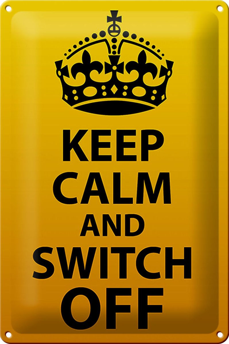 Blechschild Spruch 20x30cm Keep Calm and switch off
